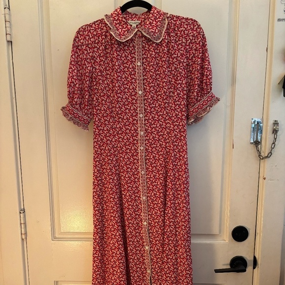 NWT Max Studio London Strawberry Button Up Maxi Dress XS - Picture 5 of 11